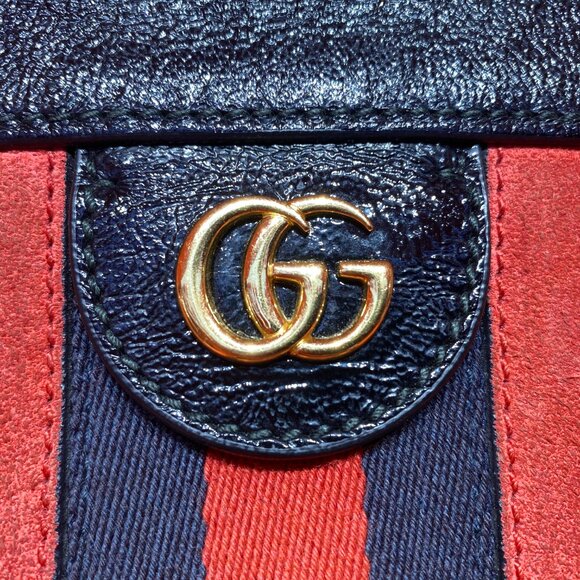 Authentic Gucci Suede Web Small Ophidia Chain Bag - Picture 8 of 10